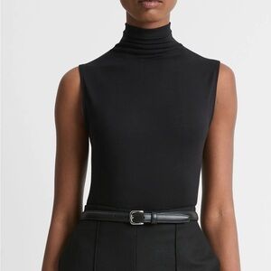 Vince Black Sleeveless Turtleneck Modal Blend Top Classic Capsule Size Small